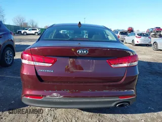 2018 Kia Optima LX with VIN 5XXGT4L31JG267327, listed as a IAAI auction lot 41800796 with 1 mi miles. Bid and sale history available at carsss.com. Image 16.
