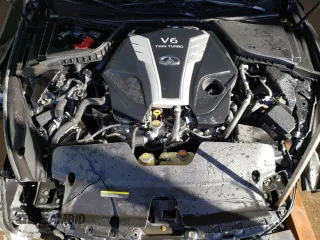 2018 Infiniti Q50 Red Sport 400 with VIN JN1FV7AR8JM480707, listed as a Copart auction lot 48169945 with 98,449 mi miles and Salvage Title. Bid and sale history available at DreamBid. Image 11.