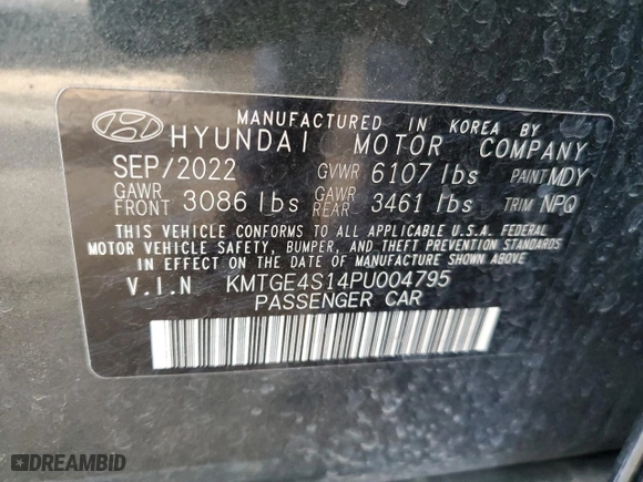 2023 Genesis Electrified G80 with VIN KMTGE4S14PU004795, listed as a Copart auction lot 68105384 with 11,344 mi miles and Salvage Title. Bid and sale history available at carsss.com. Image 12.