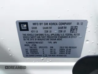 2022 Buick Encore GX Select with VIN KL4MMDS27NB134327, listed as a IAAI auction lot 42161612 with 24,017 mi miles and . Bid and sale history available at DreamBid. Image 9.