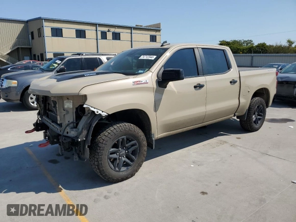 2022 Chevrolet Silverado 1500 LT Trail Boss with VIN 3GCUDFET0NG580297, listed as a Copart auction lot 74712344 with 64,717 mi miles and Salvage Title. Bid and sale history available at DreamBid. Image 1.