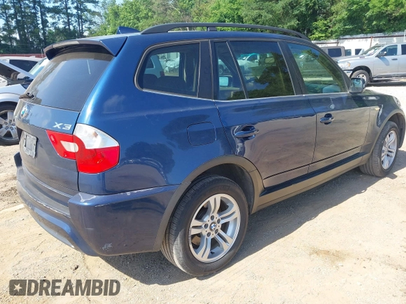 2006 BMW X3 3.0i z VIN WBXPA93416WG74328, wystawiony jako IAAI lot #42306495 z przebiegiem 245 787 mil mil oraz . Historia ofert i sprzedaży dostępna na DreamBid. Obrazek 4.