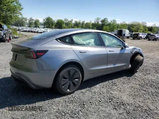 2025 Tesla Model 3 Long Range with VIN 5YJ3E1EA7SF994768, listed as a Copart auction lot 57649615 with 611 mi miles and Salvage title. Bid and sale history available at DreamBid. Image 3.