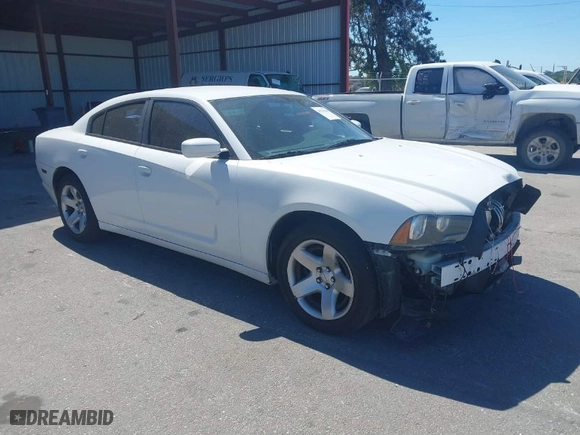 2013 Dodge Charger Police with VIN 2C3CDXAT0DH696299, listed as a IAAI auction lot 41734160 with 108,245 mi miles. Bid and sale history available at carsss.com. Image 1.