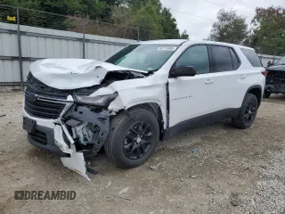 2023 Chevrolet Traverse LS with VIN 1GNEVFKW5PJ143078, listed as a Copart auction lot 60713665 with 56,117 mi miles and Salvage title. Bid and sale history available at DreamBid. Image 1.