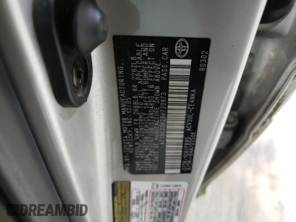 2006 Toyota Camry STD with VIN 4T1BE32K26U720973, listed as a Copart auction lot 47459145 with 177,085 mi miles and Salvage Title. Bid and sale history available at carsss.com. Image 12.