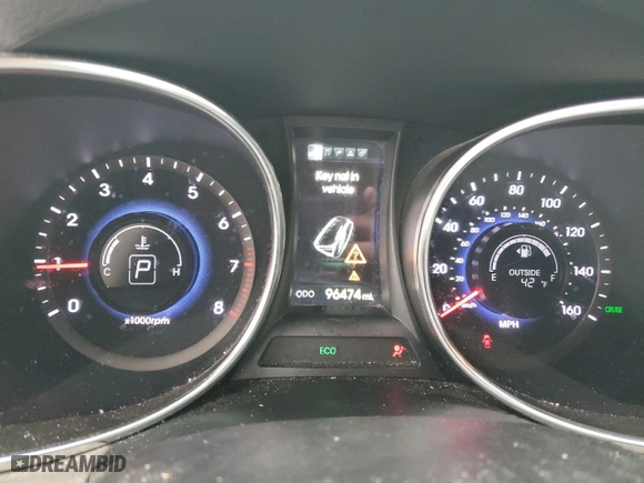 2014 Hyundai Santa Fe Sport with VIN 5XYZU3LB3EG185124, listed as a Copart auction lot 42257825 with 96,474 mi miles and Salvage Title. Bid and sale history available at carsss.com. Image 9.