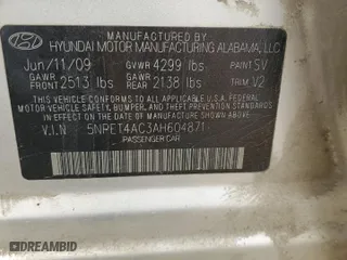 2010 Hyundai Sonata GLS with VIN 5NPET4AC3AH604871, listed as a Copart auction lot 49430625 with 225,192 mi miles and Salvage Title. Bid and sale history available at carsss.com. Image 12.