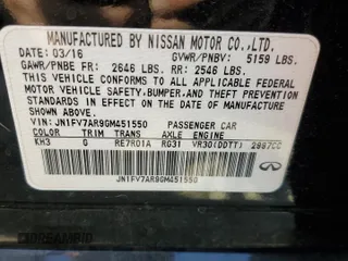 2016 Infiniti Q50 Red Sport 400 with VIN JN1FV7AR9GM451550, listed as a Copart auction lot 48861705 with 76,572 mi miles and Salvage Title. Bid and sale history available at DreamBid. Image 13.