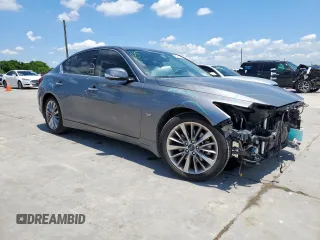 2020 Infiniti Q50 Luxe with VIN JN1EV7AR3LM254833, listed as a Copart auction lot 56284785 with 30,591 mi miles and Salvage title. Bid and sale history available at DreamBid. Image 4.