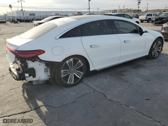 2022 Mercedes-Benz EQS with VIN W1KCG2DB0NA003956, listed as a Copart auction lot 85483414 with NaN miles and Salvage Title. Bid and sale history available at carsss.com. Image 3.