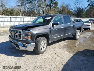 2015 Chevrolet Silverado 1500 LTZ with VIN 3GCUKSEC0FG458605, listed as a Copart auction lot 45424315 with 110,317 mi miles and Salvage Title. Bid and sale history available at carsss.com. Image 1.