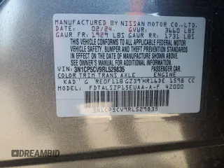 2024 Nissan Kicks SV with VIN 3N1CP5CV9RL529835, listed as a Copart auction lot 46814835 with 3,506 mi miles and Salvage Title. Bid and sale history available at carsss.com. Image 15.
