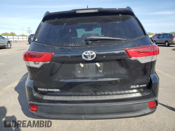 2019 Toyota Highlander SE with VIN 5TDJZRFH2KS920756, listed as a Copart auction lot 53999315 with 78,305 mi miles and Salvage title. Bid and sale history available at DreamBid. Image 6.