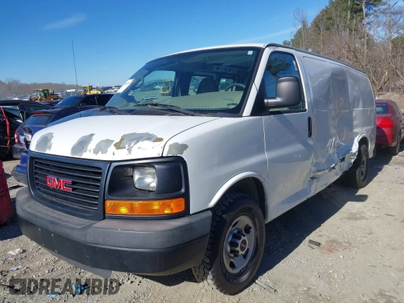 2011 GMC Savana Cargo Van with VIN 1GTW7GCA8B1149997, listed as a IAAI auction lot 41342313 with 225,756 mi miles. Bid and sale history available at carsss.com. Image 2.