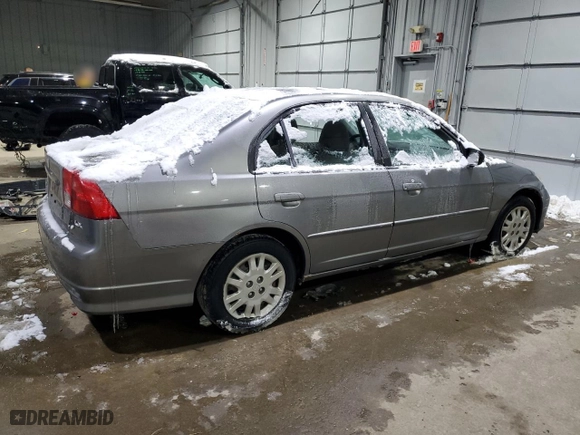 2005 Honda Civic Sdn LX SSRS with VIN 2HGES166X5H560369, listed as a Copart auction lot 89310765 with 135,818 mi miles and Salvage Title. Bid and sale history available at carsss.com. Image 3.