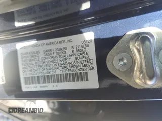2020 Honda Accord EX-L with VIN 1HGCV1F52LA097533, listed as a Copart auction lot 52372595 with 62,794 mi miles and Salvage title. Bid and sale history available at DreamBid. Image 15.