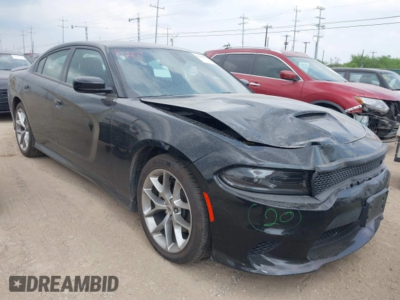 2023 Dodge Charger GT with VIN 2C3CDXHG1PH566237, listed as a IAAI auction lot 42180115 with 31,555 mi miles and . Bid and sale history available at carsss.com. Image 1.