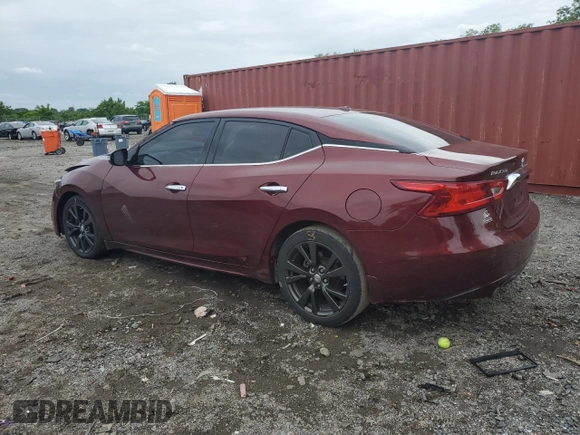 2016 Nissan Maxima SV with VIN 1N4AA6AP8GC432995, listed as a Copart auction lot 58431485 with 128,386 mi miles and Salvage title. Bid and sale history available at DreamBid. Image 2.
