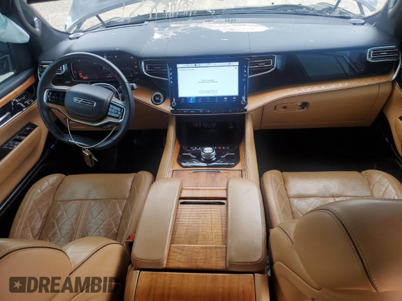 2022 Jeep Grand Wagoneer Series III with VIN 1C4SJVGJ3NS136104, listed as a Copart auction lot 54686725 with 58,677 mi miles and Salvage title. Bid and sale history available at DreamBid. Image 8.