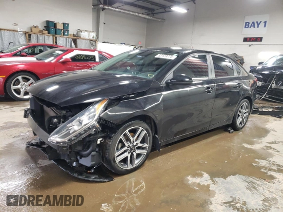 2019 Kia Forte S with VIN 3KPF34ADXKE012242, listed as a Copart auction lot 52129775 with 60,277 mi miles and Salvage Title. Bid and sale history available at carsss.com. Image 1.