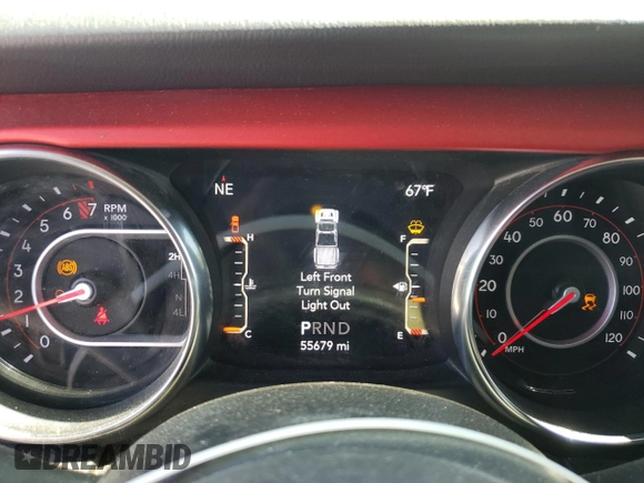 2020 Jeep Gladiator Rubicon z VIN 1C6JJTBG2LL190732, wystawiony jako Copart lot #57100115 z przebiegiem 55 679 mil mil oraz Szkoda całkowita • Salvage title. Historia ofert i sprzedaży dostępna na DreamBid. Obrazek 9.