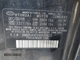 2009 Hyundai Elantra SE z VIN KMHDU46D39U670425, wystawiony jako IAAI lot #42094937 z przebiegiem 174 545 mil mil oraz . Historia ofert i sprzedaży dostępna na DreamBid. Obrazek 9.