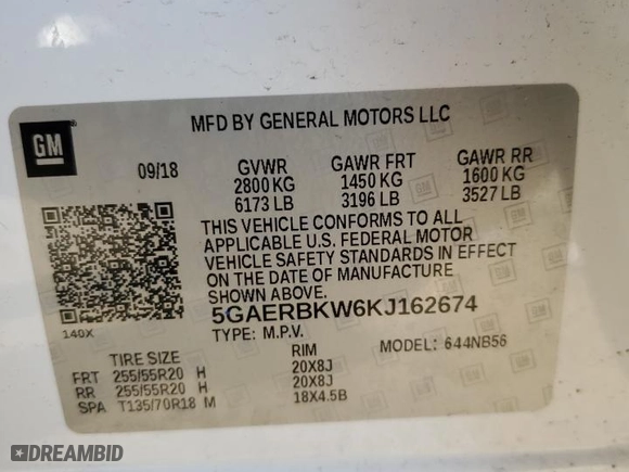 2019 Buick Enclave Essence with VIN 5GAERBKW6KJ162674, listed as a Copart auction lot 46780905 with NaN miles and Non Repairable. Bid and sale history available at carsss.com. Image 13.
