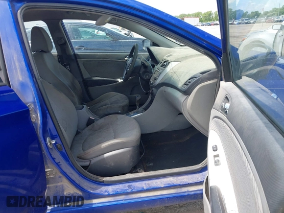 2013 Hyundai Accent GLS with VIN KMHCU4AEXDU437677, listed as a IAAI auction lot 42110350 with 144,947 mi miles. Bid and sale history available at carsss.com. Image 5.