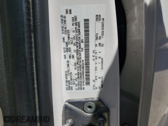 2013 Ford Escape SEL with VIN 1FMCU0H95DUB62219, listed as a Copart auction lot 54828855 with 91,148 mi miles and Clean Title. Bid and sale history available at carsss.com. Image 12.