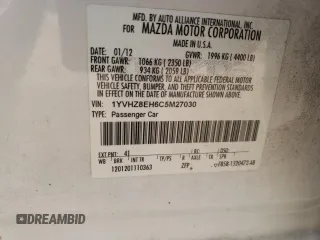 2012 Mazda 6 i Touring Plus with VIN 1YVHZ8EH6C5M27030, listed as a Copart auction lot 76466154 with 103,968 mi miles and Salvage Title. Bid and sale history available at carsss.com. Image 12.