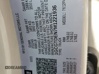 2021 Chevrolet Colorado 4WD Z71 z VIN 1GCGTDEN7M1221936, wystawiony jako Copart lot #47198755 z przebiegiem 46 422 mil mil oraz Szkoda całkowita • Salvage title. Historia ofert i sprzedaży dostępna na DreamBid. Obrazek 12.