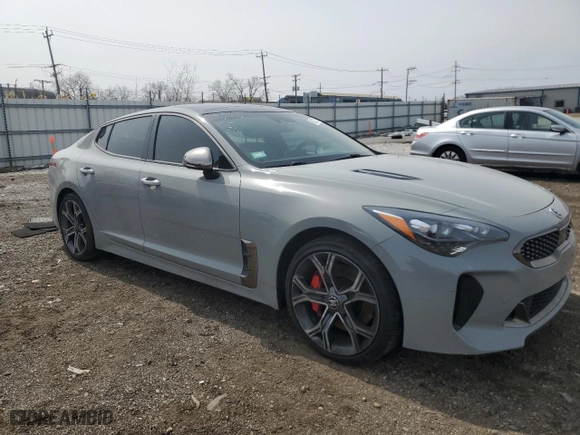 2020 Kia Stinger GT2 with VIN KNAE55LC4L6072117, listed as a Copart auction lot 49027215 with 64,397 mi miles and Salvage Title. Bid and sale history available at carsss.com. Image 4.