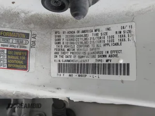 2015 Honda CR-V LX with VIN 5J6RM3H3XFL023217, listed as a IAAI auction lot 41950339 with Not Provided miles and . Bid and sale history available at carsss.com. Image 9.