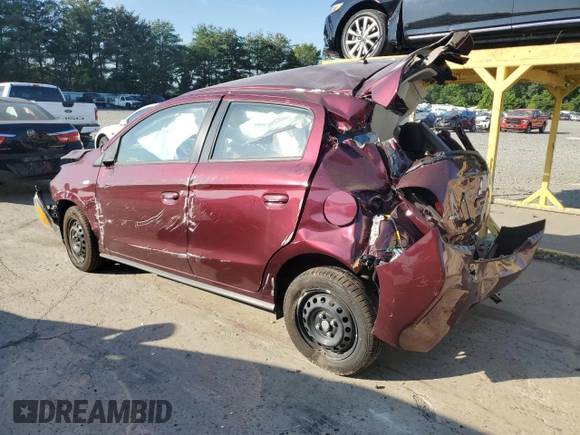 2024 Mitsubishi Mirage ES with VIN ML32AUHJXRH020946, listed as a Copart auction lot 62017295 with Not provided miles and Non repairable. Bid and sale history available at DreamBid. Image 2.