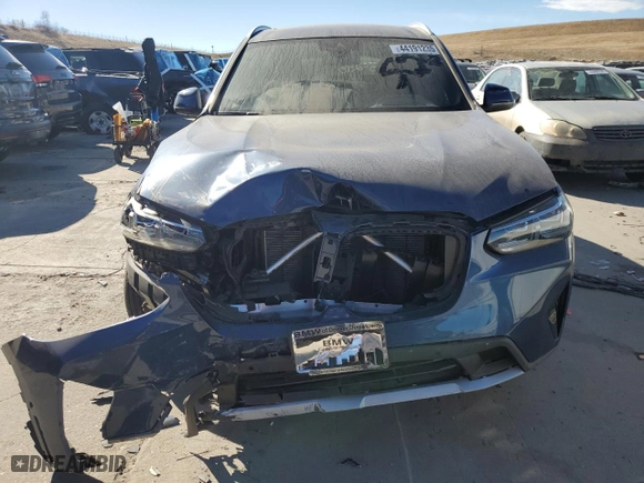 2024 BMW X3 xDrive30i with VIN 5UX53DP06R9W59797, listed as a Copart auction lot 44191235 with 0 mi miles and Salvage Title. Bid and sale history available at carsss.com. Image 5.