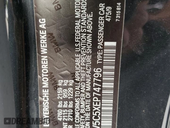 2014 BMW 4 Series 428i with VIN WBA3V5C5XEP747796, listed as a Copart auction lot 77242064 with 62,677 mi miles and Non repairable. Bid and sale history available at DreamBid. Image 15.