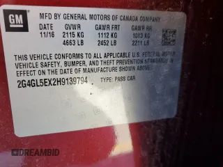 2017 Buick Regal Sport Touring with VIN 2G4GL5EX2H9139794, listed as a Copart auction lot 49215275 with 69,320 mi miles and Salvage title. Bid and sale history available at DreamBid. Image 14.