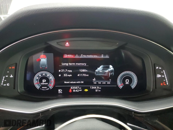 2021 Audi Q7 Premium Plus with VIN WA1LXAF79MD017780, listed as a Copart auction lot 62285935 with 63,567 mi miles and Salvage title. Bid and sale history available at DreamBid. Image 9.
