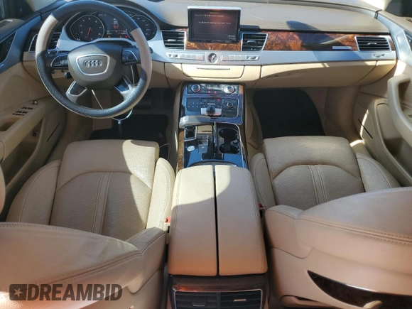 2015 Audi A8 with VIN WAUJGAFD5FN009026, listed as a Copart auction lot 81938904 with 122,880 mi miles and Salvage title. Bid and sale history available at DreamBid. Image 8.
