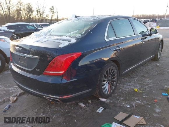 2018 Genesis G90 3.3T Premium with VIN KMHG34JA5JU043341, listed as a IAAI auction lot 41272841 with 33,527 mi miles. Bid and sale history available at carsss.com. Image 4.