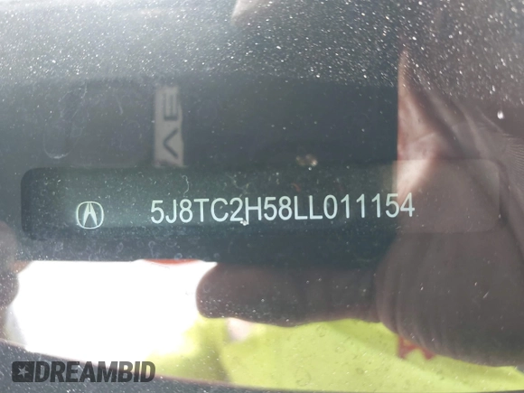 2020 Acura RDX Technology with VIN 5J8TC2H58LL011154, listed as a IAAI auction lot 41938372 with 93,206 mi miles and . Bid and sale history available at DreamBid. Image 9.