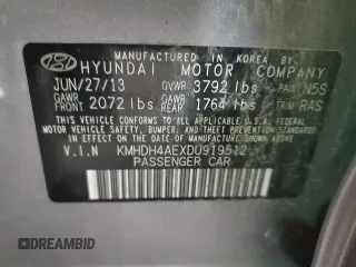 2013 Hyundai Elantra GLS z VIN KMHDH4AEXDU919512, wystawiony jako Copart lot #84223604 z przebiegiem 118 391 mil mil oraz Szkoda całkowita • Salvage title. Historia ofert i sprzedaży dostępna na DreamBid. Obrazek 12.
