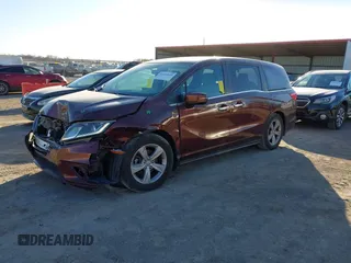 2020 Honda Odyssey EX-L with VIN 5FNRL6H73LB053820, listed as a IAAI auction lot 41532645 with 73,692 mi miles. Bid and sale history available at carsss.com. Image 2.