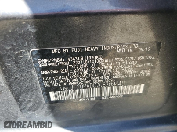 2016 Subaru Crosstrek Premium с VIN JF2GPADC7G8309448, выставлен на аукционе Copart как лот 58396635 с пробегом 149 654 миль миль и Списание • Salvage title. История ставок и продаж доступна на DreamBid. Изображение 14.