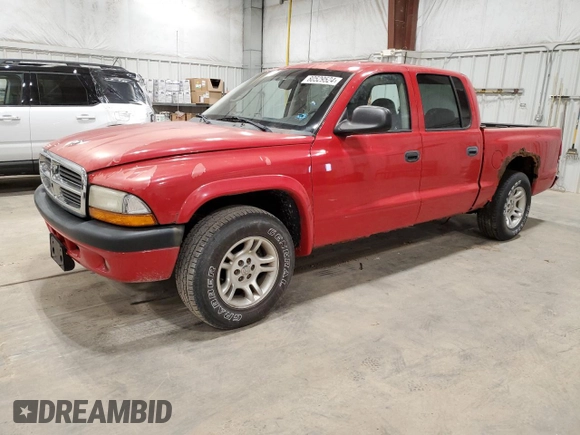 2004 Dodge Dakota Sport with VIN 1D7HL38NX4S509668, listed as a Copart auction lot 80529524 with 74,349 mi miles and Clean Title. Bid and sale history available at carsss.com. Image 1.