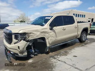 2023 GMC Sierra 1500 AT4 with VIN 1GTUUEE89PZ141446, listed as a Copart auction lot 52630095 with 35,182 mi miles and Salvage title. Bid and sale history available at DreamBid. Image 1.