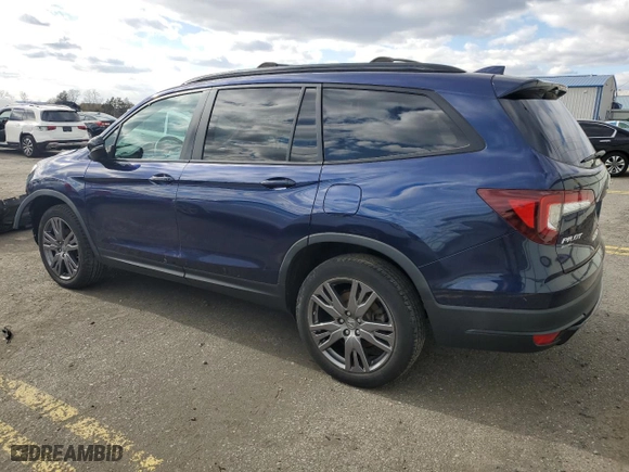 2022 Honda Pilot Sport with VIN 5FNYF6H3XNB043188, listed as a Copart auction lot 52575165 with 49,060 mi miles and Salvage Title. Bid and sale history available at carsss.com. Image 2.