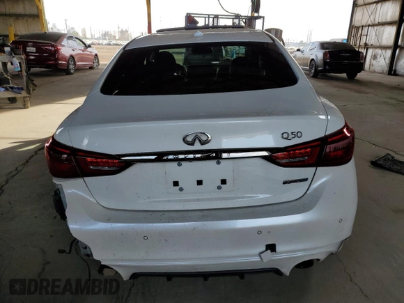 2021 Infiniti Q50 Signature Edition with VIN JN1EV7CP5MM705970, listed as a Copart auction lot 87705365 with Not provided miles and Salvage title. Bid and sale history available at DreamBid. Image 6.