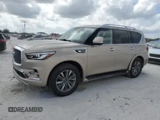 2020 Infiniti QX80 LUXE with VIN JN8AZ2NE0L9251521, listed as a Copart auction lot 44682925 with 46,986 mi miles and Salvage Title. Bid and sale history available at carsss.com. Image 1.